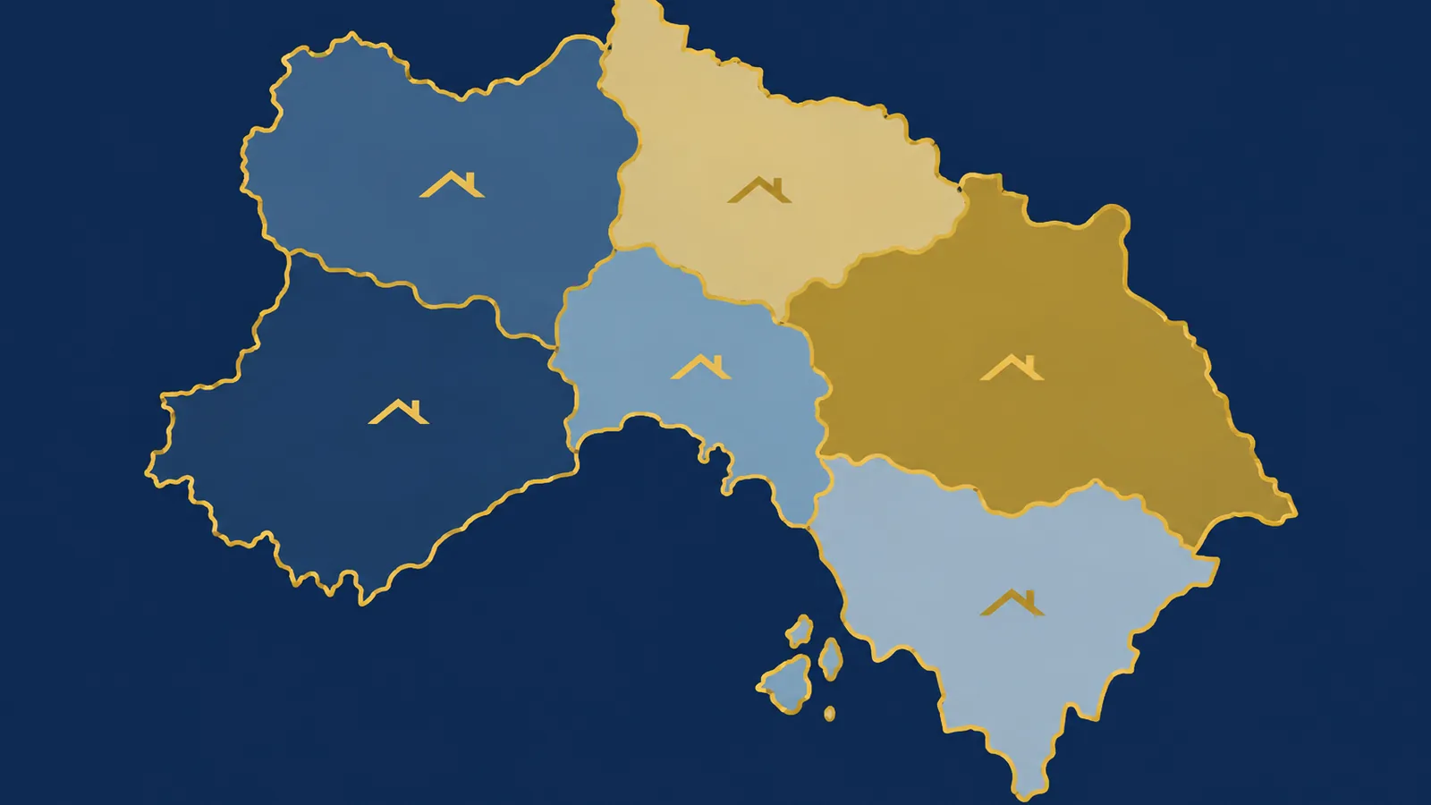 Illustrated map of the Melbourne regions covered for roof gutter cleaning