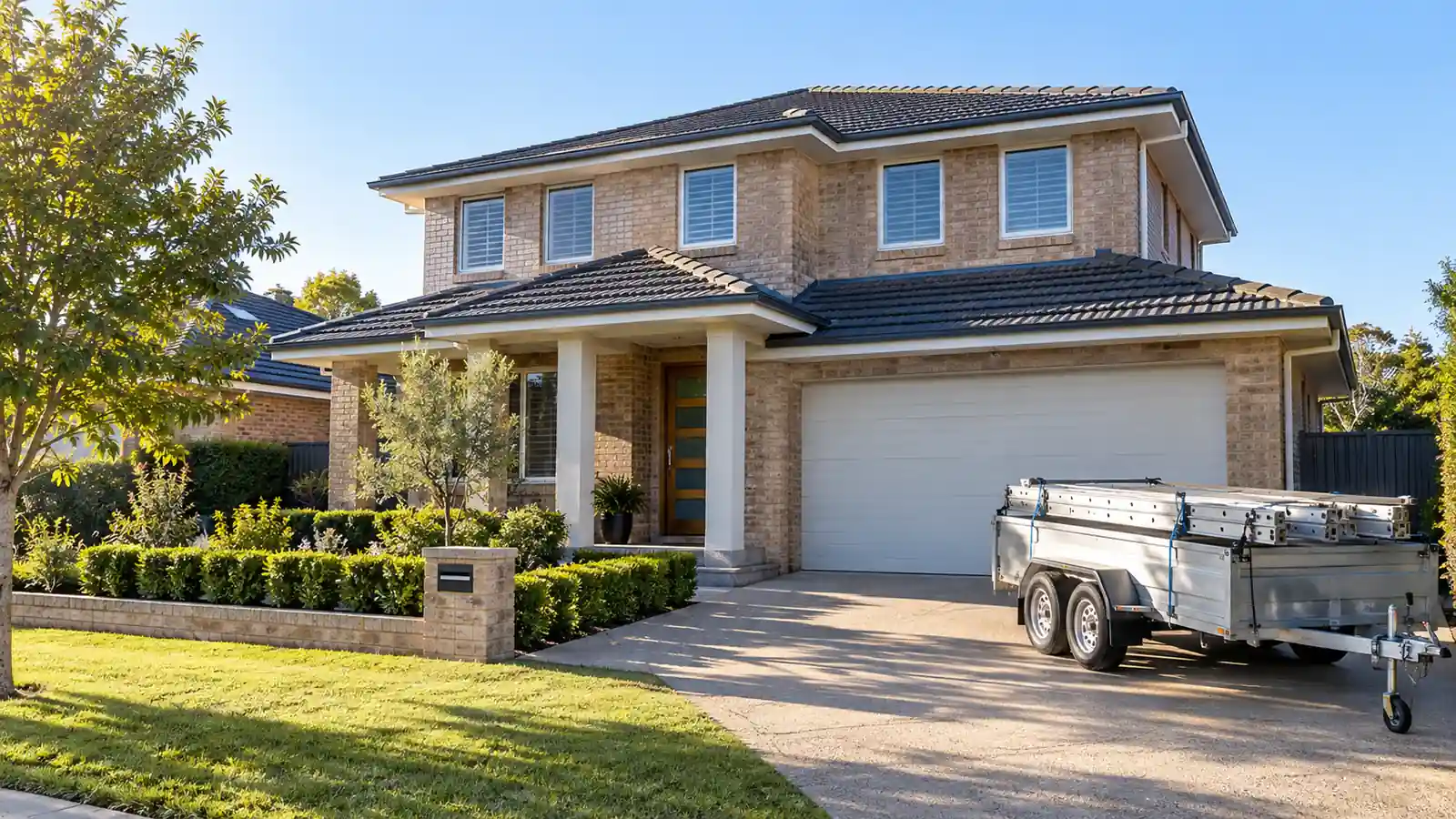 Clean gutter line on a Melbourne brick home after residential gutter cleaning